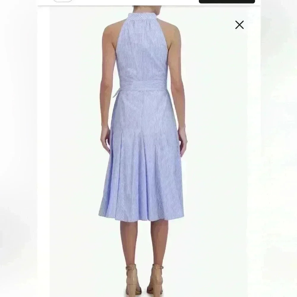 Eliza J Striped Sleeveless Shirtdress - Picture 2 of 6